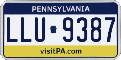 PA license plate LLU9387