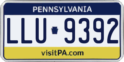 PA license plate LLU9392