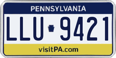 PA license plate LLU9421