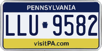 PA license plate LLU9582