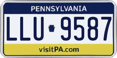 PA license plate LLU9587