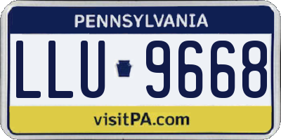 PA license plate LLU9668