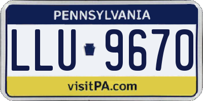PA license plate LLU9670