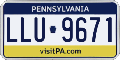 PA license plate LLU9671