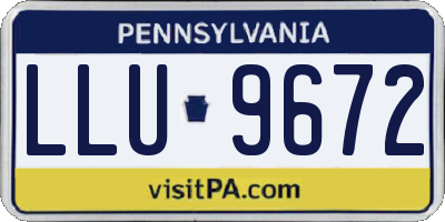 PA license plate LLU9672