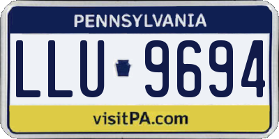 PA license plate LLU9694