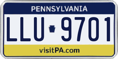 PA license plate LLU9701