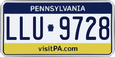 PA license plate LLU9728
