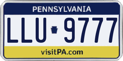 PA license plate LLU9777