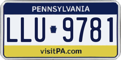 PA license plate LLU9781