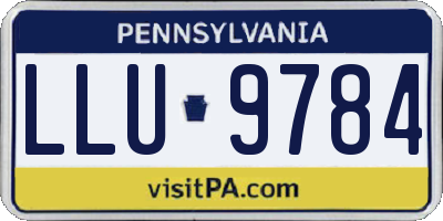 PA license plate LLU9784