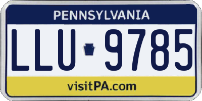 PA license plate LLU9785