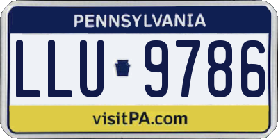 PA license plate LLU9786