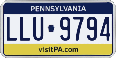 PA license plate LLU9794