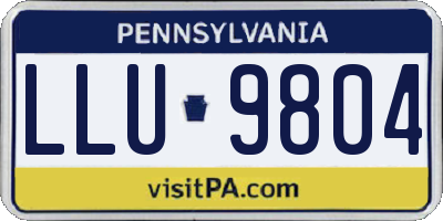 PA license plate LLU9804