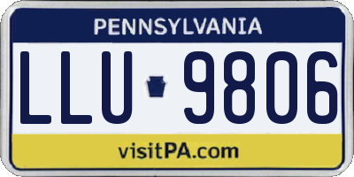 PA license plate LLU9806