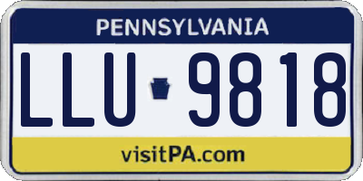 PA license plate LLU9818