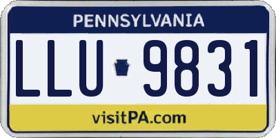 PA license plate LLU9831