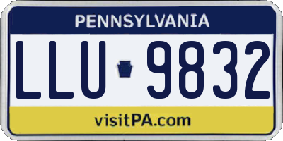 PA license plate LLU9832