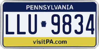 PA license plate LLU9834