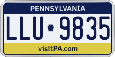 PA license plate LLU9835