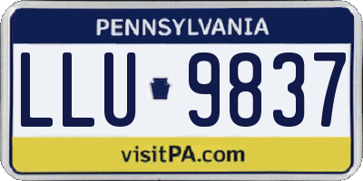PA license plate LLU9837