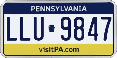 PA license plate LLU9847
