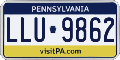 PA license plate LLU9862