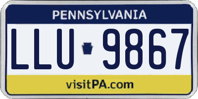 PA license plate LLU9867