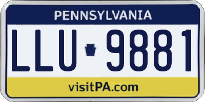 PA license plate LLU9881