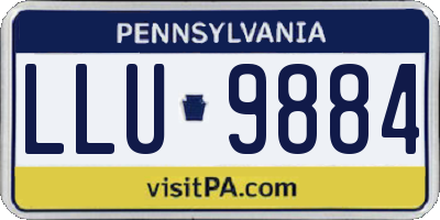 PA license plate LLU9884