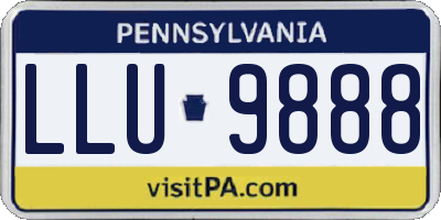 PA license plate LLU9888