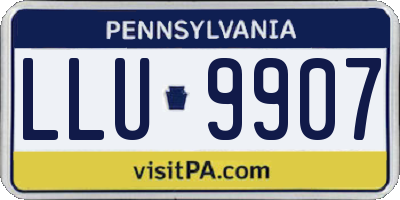 PA license plate LLU9907