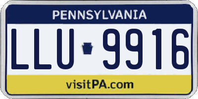 PA license plate LLU9916