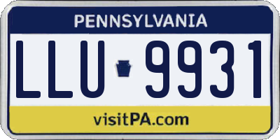 PA license plate LLU9931