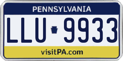 PA license plate LLU9933
