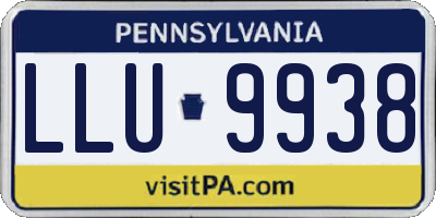 PA license plate LLU9938