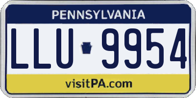 PA license plate LLU9954