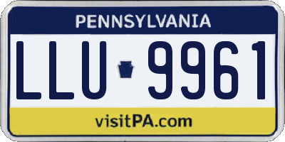 PA license plate LLU9961