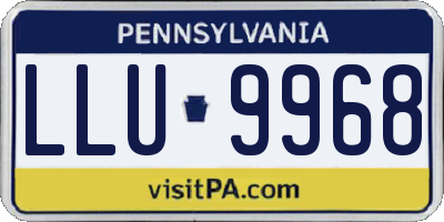 PA license plate LLU9968