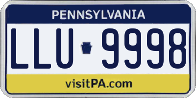 PA license plate LLU9998