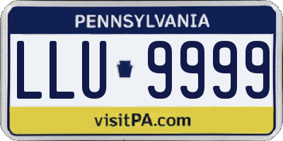PA license plate LLU9999