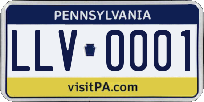PA license plate LLV0001