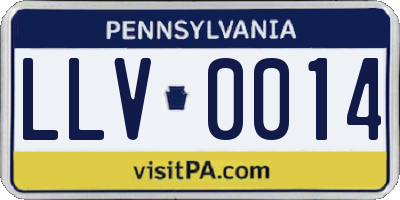 PA license plate LLV0014