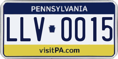 PA license plate LLV0015