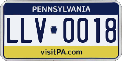 PA license plate LLV0018