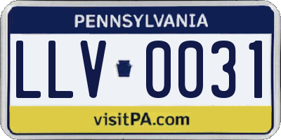 PA license plate LLV0031