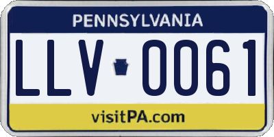 PA license plate LLV0061