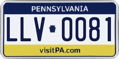PA license plate LLV0081