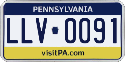 PA license plate LLV0091